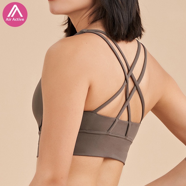 AirActive Serenity Flow Bra สปอร์ตบรา มีฟองน้ำในตัว เบาสบายเหมือนไม่ได้สวม ดีไซน์โชว์แผ่นหลัง สำหรับผู้หญิงเล่นโยคะ