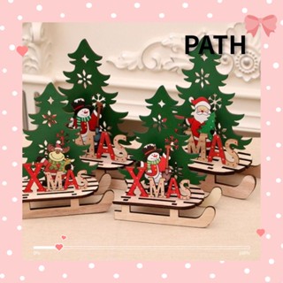 Path ของตกแต่งรถยนต์ รูปซานตาคลอส แบบไม้ DIY สําหรับตกแต่งต้นคริสต์มาส