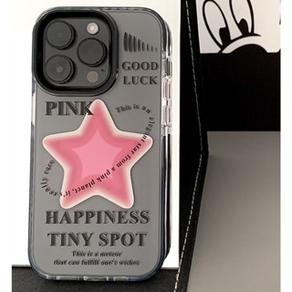 Huiwanju เคสโทรศัพท์มือถือแบบนิ่ม กันกระแทก ลายดาว สีดํา สําหรับ iPhone 14 promax 13 promax 15 13 14 14 pro xr