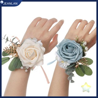 Jeanlan สร้อยข้อมือ ผ้าไหม ลายดอกกุหลาบ แชมเปญ เหมาะกับเพื่อนเจ้าสาว สําหรับผู้หญิง