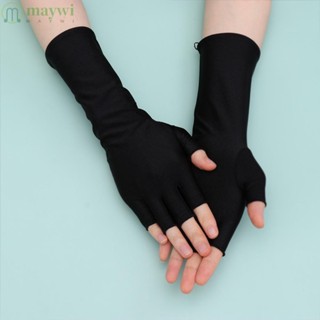 Maywi ปลอกแขนครึ่งนิ้ว ฤดูร้อน แขนถุงมือทึบ เย็น ขับขี่ อุปกรณ์เสริม Fingerless