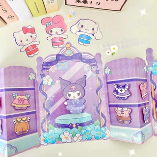 SANRIO สติกเกอร์ ลายการ์ตูน Melody Kuromi สําหรับตกแต่งตู้เสื้อผ้า DIY