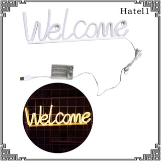 [Hatel] ป้ายไฟนีออน Welcome ใช้แบตเตอรี่ สําหรับตกแต่งหน้าต่างห้องเกม