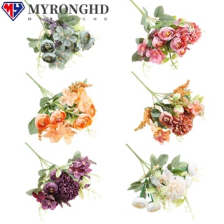 Myronghd ดอกกุหลาบผ้าไหมประดิษฐ์ สไตล์เรโทร สําหรับตกแต่งบ้าน งานแต่งงาน DIY