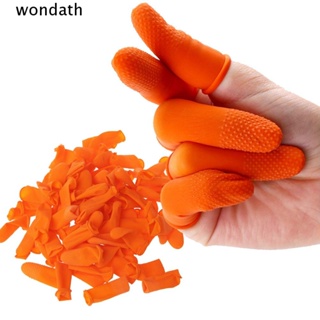 Wonda ถุงมือยางธรรมชาติ ป้องกันนิ้วมือ สีส้ม สําหรับทําความสะอาด 100 ชิ้น