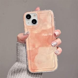 ดอกไม้สีฟ้า เคสไอโฟน Compatible for iPhone 11 14 13 12 15 Pro Max 7 8 SE XR 11Pro 14 15 Plus X XS max โรแมนติกสีส้ม