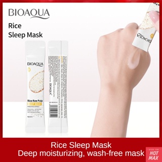 BIOAOUA Rice Sleep Mask Moisturizing WashFree Essence Mask สำหรับ Hydrating และผิวสวย Sleep Facial Mask Essence Hydrating Facial Care ผิวชุ่มชื้นและละเอียดอ่อน Beauty Frenzy