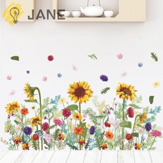 Jane สติกเกอร์ไวนิล ลายดอกเดซี่ ดอกทานตะวัน DIY สําหรับติดตกแต่งผนังบ้าน ห้องเด็กเล็ก