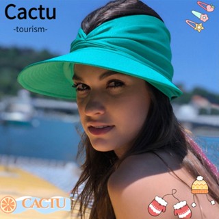 Cactu หมวกปีกกว้าง กันแดด ยืดหยุ่น ปรับได้ โอเวอร์ไซซ์ แฟชั่นฤดูร้อน