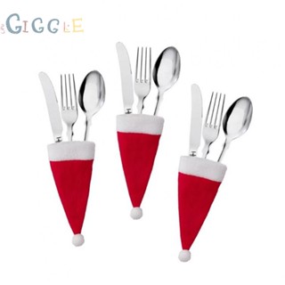 ⭐NEW ⭐10/20Pcs Tableware Holders Christmas Santa Hats Christmas Cutlery Pockets