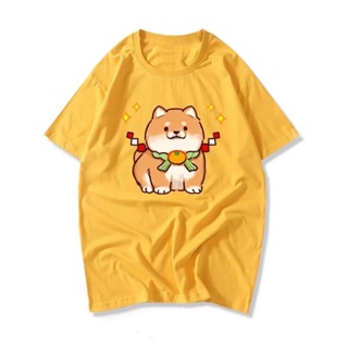 ใหม่ Shiba Inu เสื้อยืดสุนัขเสื้อคู่รักแขนสั้นพิมพ์ลาย S-5xl ins นักเรียนชายอเนกประสงค์