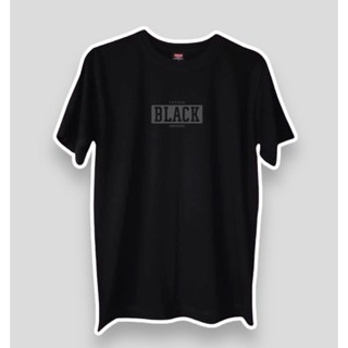 [S-5XL]BLACK เสื้อยืดคอกลม Cotton100%(S-L)