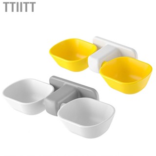 Ttiitt Double-side  Bowl Prevent Spill Thicken Pet Feeder Adjustable Wall Mounted Water Supplies