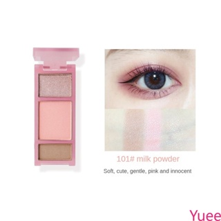 Biya Pure Wild Silkworm Eyeshadow Palette Matte Pearlescent Fine Sparkle สามสี Earth Color อายแชโดว์แบบพกพาติดทนนาน yuee