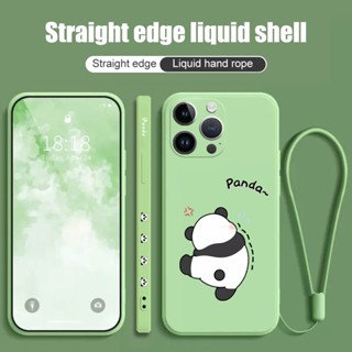 เคสโทรศัพท์ซิลิโคน แบบนิ่ม ลายแพนด้า พร้อมสายคล้อง สําหรับ Huawei P30 Lite P40 Lite Nova 8 6SE 7SE 7i 7 Pro 4E