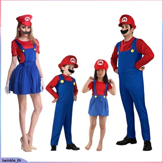 เครื่องแต่งกายฮาโลวีนตลก Super Mario Brother เครื่องแต่งกายเด็กหญิงผู้ใหญ่ผู้หญิง Fantasia COSPLAY Jumpsuit (twinkle.th)