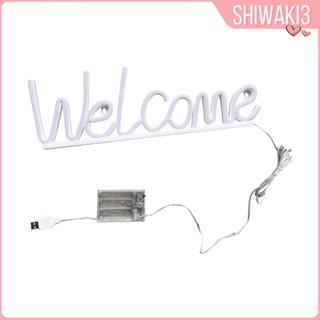 [Shiwaki3] โคมไฟนีออน LED ลาย Welcome สําหรับแขวนตกแต่งผนังบ้าน บาร์ ผับ ห้องนอน โรงแรม