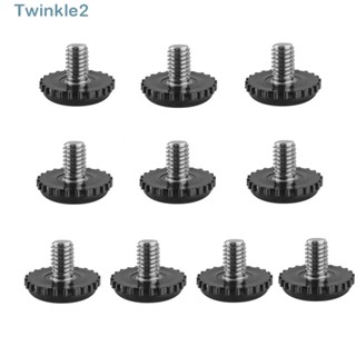 Twinkle ขาปรับระดับเฟอร์นิเจอร์ โซฟา สเตนเลส M8 ปรับระดับได้ สีดํา 10 ชิ้น