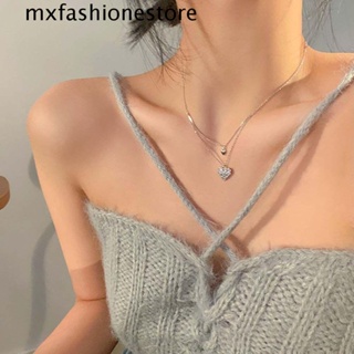 Mxfashione สร้อยคอโช้คเกอร์ อัลลอย ทรงเรขาคณิต ประดับพลอยเทียม สไตล์เกาหลี ของขวัญ สําหรับผู้หญิง