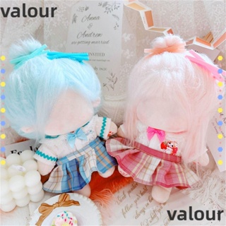 Valour ชุดเสื้อผ้าตุ๊กตา ผ้าฝ้าย ลายสก๊อตน่ารัก แฮนด์เมด 20 ซม. DIY สําหรับตุ๊กตาไอดอล