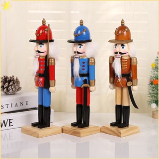 [LBE] คริสต์มาสเดสก์ท็อปตกแต่งไม้ Nutcracker ทหารหุ่น Movable Chin ของขวัญปีใหม่สำหรับเด็ก