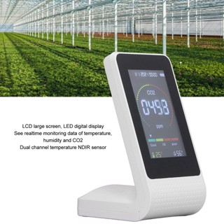 Happiness House สีขาว CO2 Air คุณภาพ LED Digital Display หน้าจอ LCD Backlight อุณหภูมิความชื้น TVOC เครื่องตรวจจับ