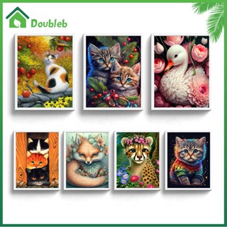 【Doub X ✮】ภาพวาดปักเพชร ทรงกลม ลายสัตว์ 5D DIY สําหรับตกแต่งบ้าน ✮