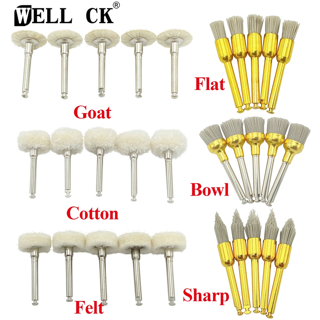 5Pcs/Pack Dental Polishing Wheel Wool Cotton Polishing Brushes Polishers for Rotary Tools Jewelry Buffing 2.35mm Polishi