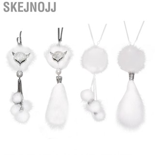 Skejnojj Pom Car Pendant  Soft  White Widely Used Inset Rhinestone Rear View Mirror Ornament for Office