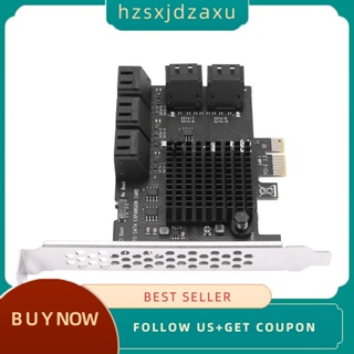 【hzsxjdzaxu】อะแดปเตอร์แปลงขยาย Sata 3.0 เป็น PCIe X1 PCI Express SATA SATA3 6G 10 พอร์ต พร้อมฮีทซิงค์ สําหรับ Windows