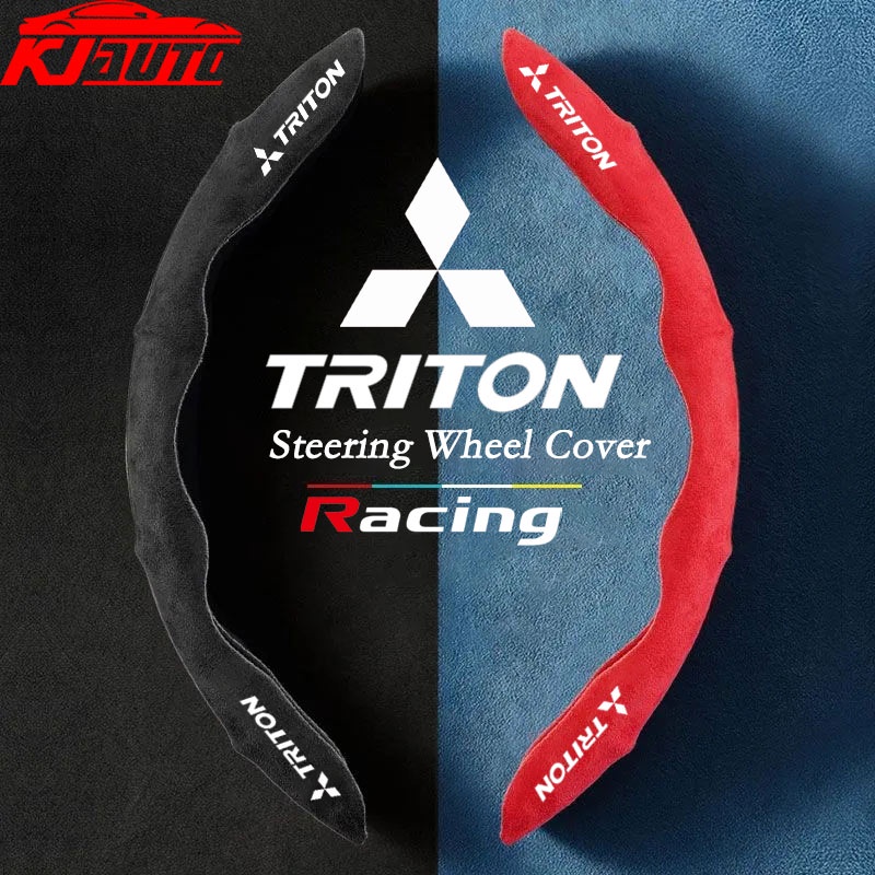 1 คู่ Mitsubishi Triton พวงมาลัยรถฝาครอบป้องกัน Triton G4 KA KB G5 KJ KK KL 2015-UP Racing Suede พวง