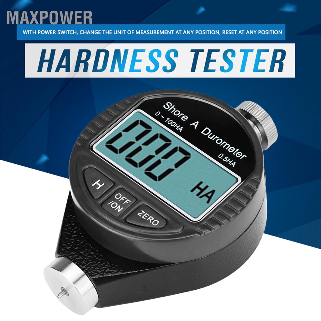 Maxpower Digital 100HD A Durometer เครื่องทดสอบความแข็งของยางฝั่งจอแสดงผล LCD Meter