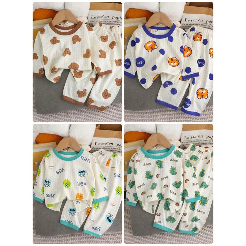 👚👚ชุดนอนเด็กแขนยาวขายาว ใส่ได้ทั้งชายทั้งหญิง ลายน่ารักๆ👚👚