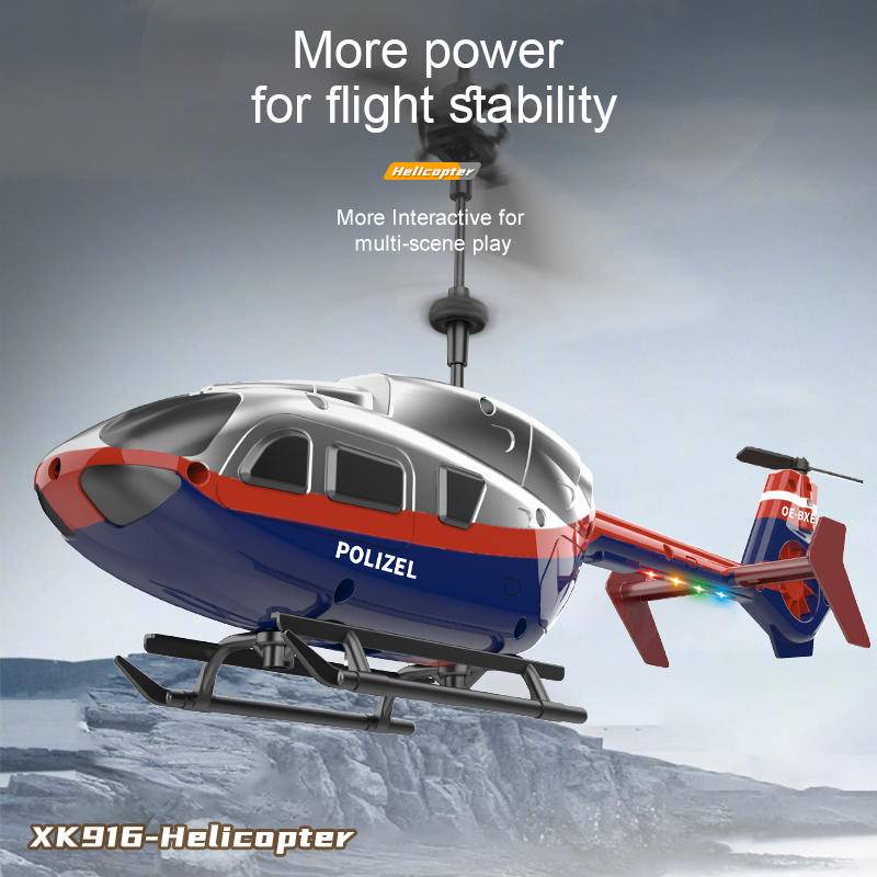 เอ็กซ์เค916 อาร์ซี เฮลิคอปเตอร์3.5 / 2.5ช่องเครื่องบินคุณภาพสูง2.4กเครื่องบินควบคุมระยะไกลเฮลิคอปเตอร์ของเล่นทิศทางเที่ยวบินตํารวจรุ่นเด็กของเล่น