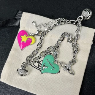 Y2k สร้อยข้อมือ จี้รูปดาวเสาร์ หลากสี ถอดออกได้ สไตล์หวาน เท่ สําหรับผู้หญิง