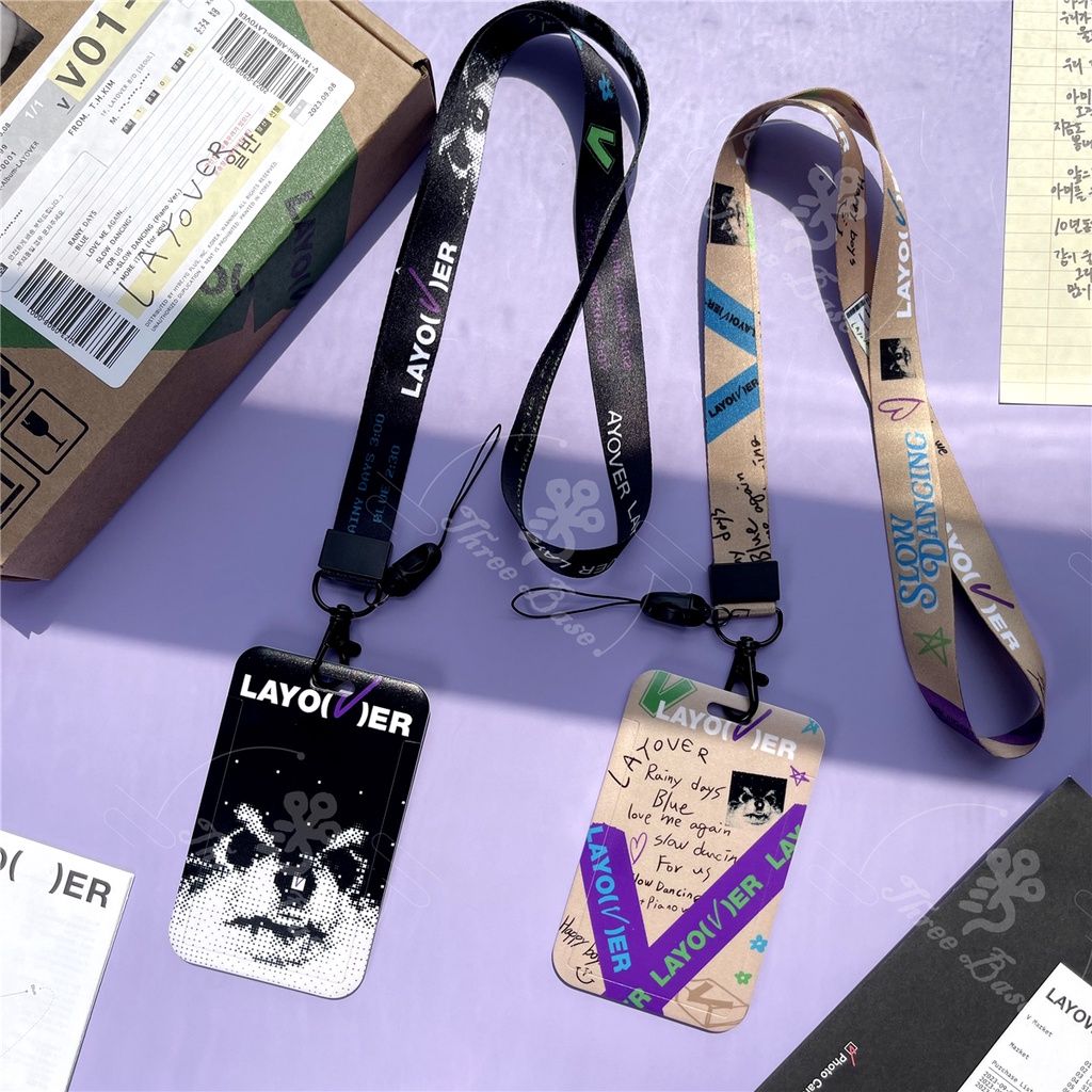 กระเป๋าใส่บัตร สายคล้องคอ ลาย KPOP bts613 V LAYOVER DYNAMITE Butter PTD YTC JUNGKOOK SEVEN SUGA Agus
