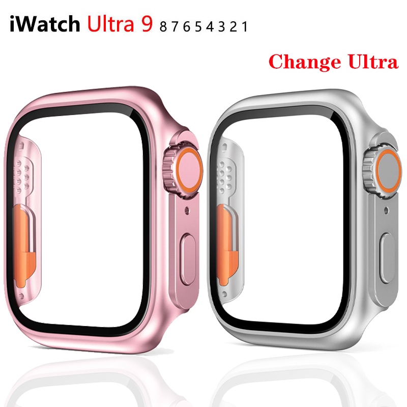 เคสนาฬิกาข้อมือ PC แบบกระจก สําหรับ Apple Watch 45 มม. 41 มม. 44 มม. 40 มม. 42 มม. 38 มม. iWatch Series 9 8 7 SE SE2 6 5 4 3 2 1