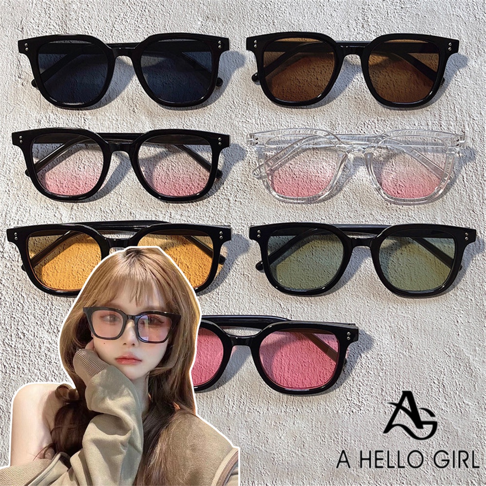 A HELLO GIRL ใหม่ แว่นตากันแดด กรอบใหญ่ สีขาว สไตล์เกาหลี สําหรับผู้หญิง