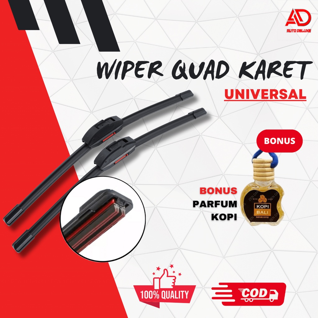 4 ยาง Quad Blade ที่ปัดน้ําฝนรถยนต์ 4 ชั้นรุ่น Frameless ยาง Universal สําหรับรถยนต์ทุกประเภทคู่ซ้าย