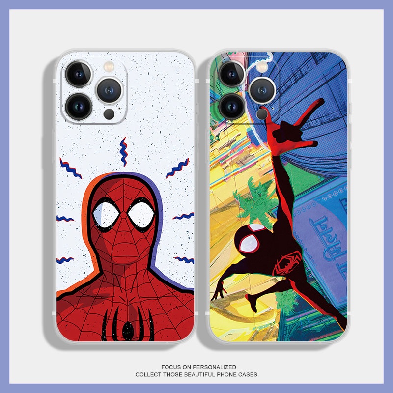 เคสโทรศัพท์ซิลิโคน Tpu แบบนิ่ม ลายการ์ตูนมาร์เวล สไปเดอร์แมน สําหรับ iPhone 14 13 12 11 Pro Max 13 Mini 14PLUS X XS XR XSNAX 6 8 7 Plus Se2020