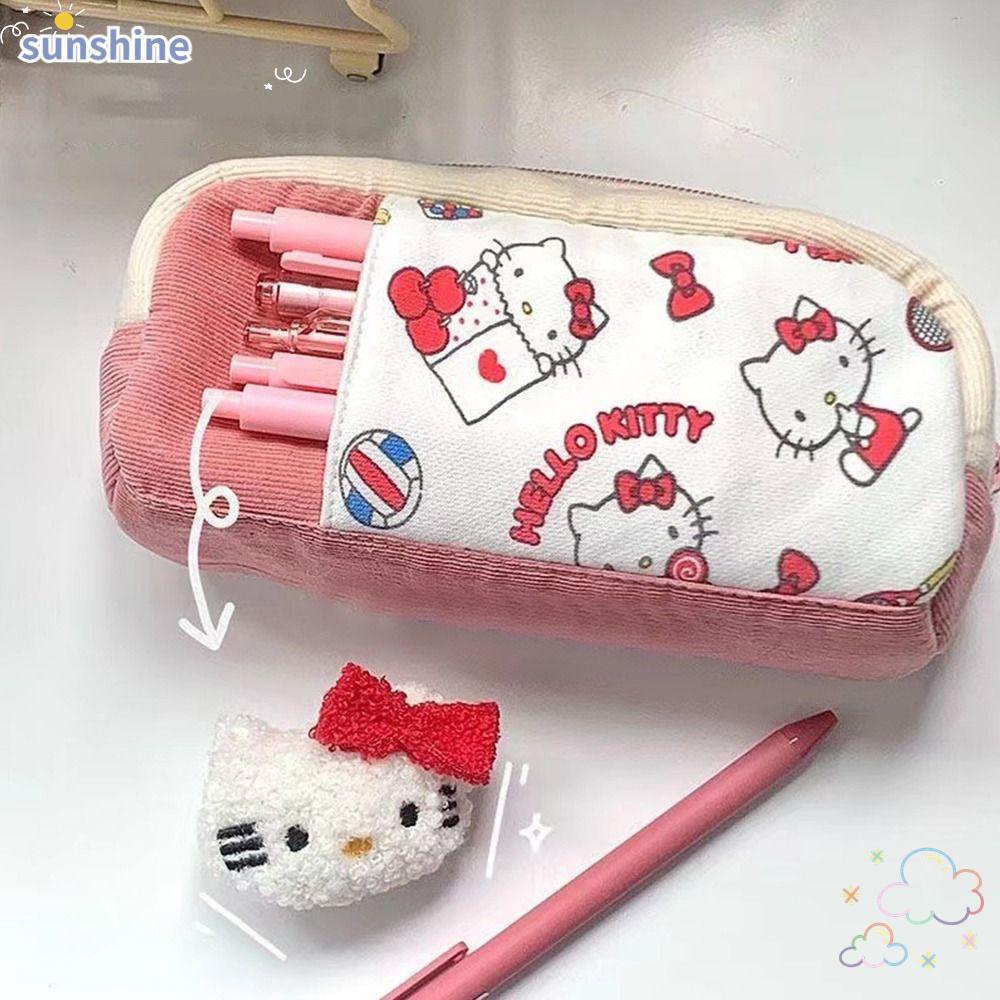 Ssunshine กระเป๋าดินสอ กระเป๋าเครื่องเขียน พิมพ์ลาย Kuromi Pochacco หลายชั้น สําหรับโรงเรียน สํานักงาน