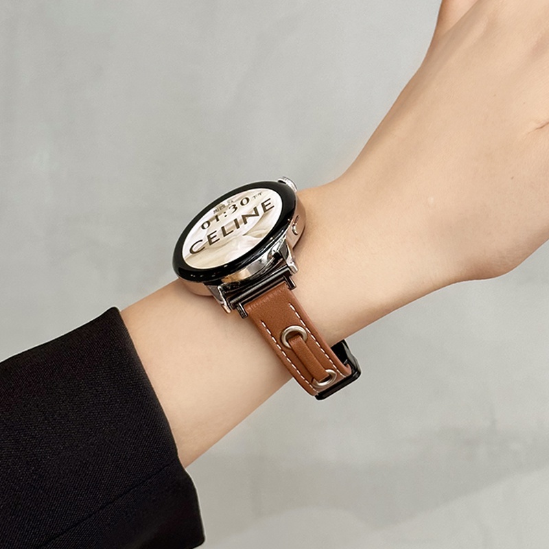 ใหม่ สายนาฬิกาข้อมือหนัง แบบแม่เหล็ก สําหรับ Samsung Galaxy Watch 6 5 4 44 มม. 40 มม. pro 45 มม. Galaxy Watch6 Classic 43 มม. 47 มม.