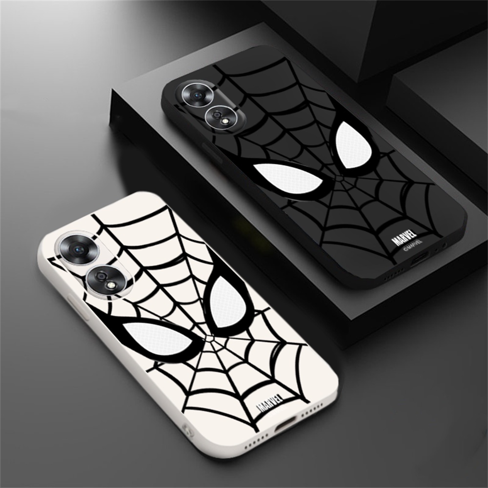 Hostr เคสโทรศัพท์ซิลิโคน แบบนิ่ม ลายอนิเมะสไปเดอร์แมน สําหรับ OPPO A18 A38 A78 A58 A17 A57 A77S Reno 8T A16 A54S A15S A5S A7 A12 A53 A16K A31 A9 A5 A3S A92 A55 A74 A95 A94 Reno8T F9