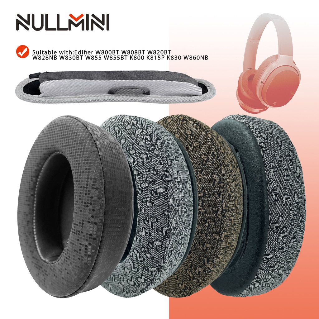 Nullmini แผ่นครอบหูฟัง แบบเปลี่ยน สําหรับ Edifier W800BT W808BT W820BT W820NB W828NB W830BT W855 W85