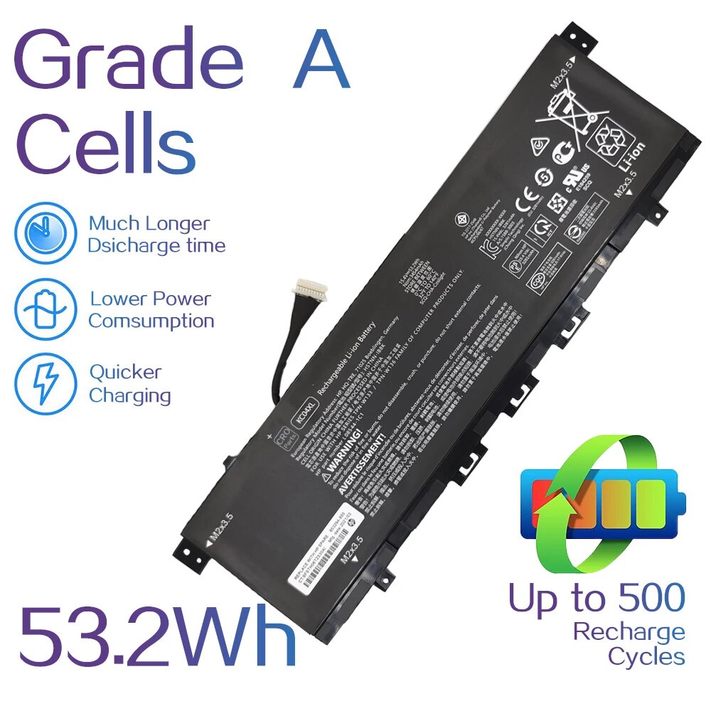 แบตเตอรี่แล็ปท็อป  KC04XL 53.2WH laptop  for HP KC04053XL L08496-855 L08544-1C1 L08544-2B1 rplacemen