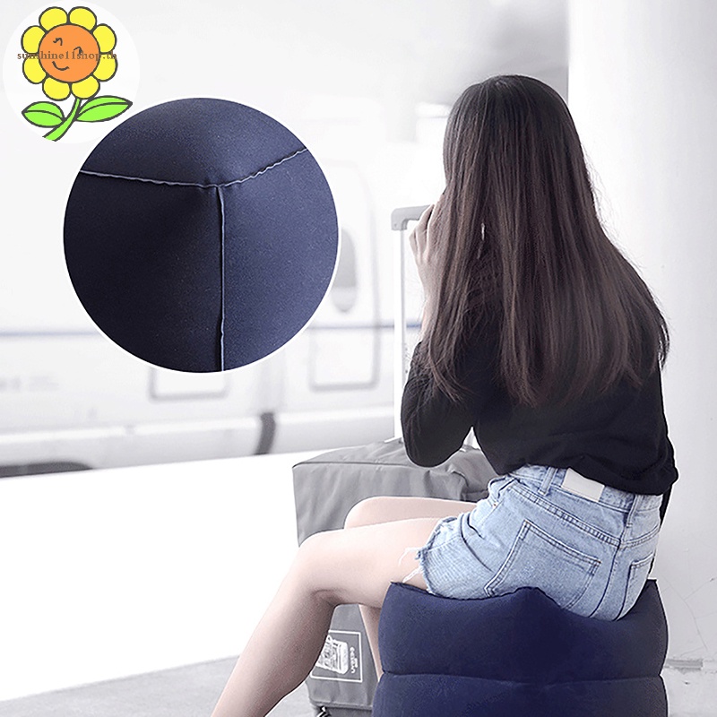 Sunshop หมอนพักเท้า แบบเป่าลม ปรับความสูงได้ สําหรับเดินทางไกล