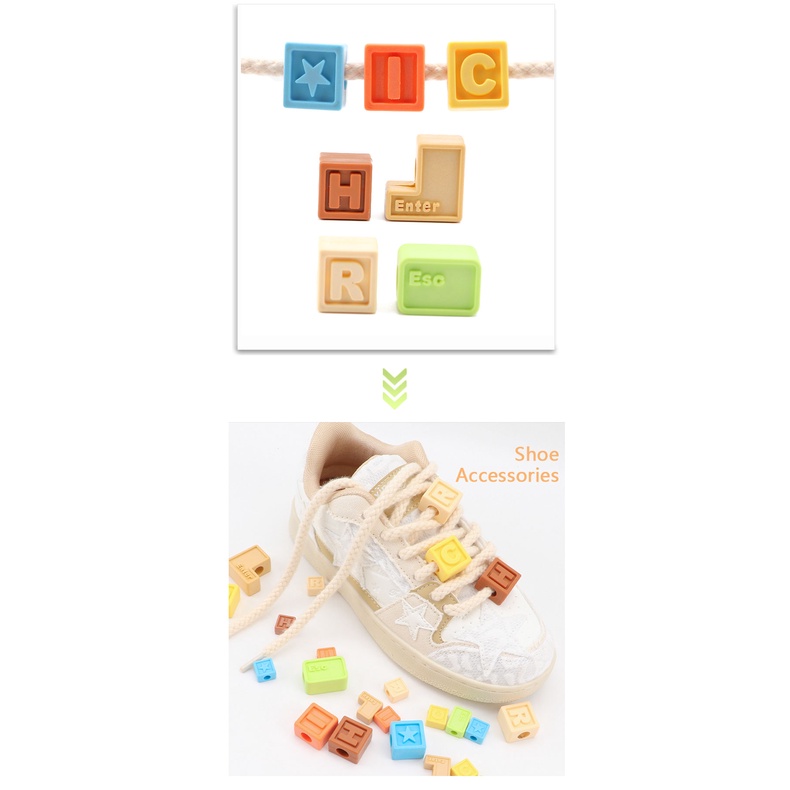 ใหม่ 1 ชิ้น Square Building Blocks Shoelaces ตกแต่งหัวเข็มขัดรองเท้า Charms สําหรับรองเท้าผ้าใบลําลองรองเท้าแตะเด็กผู้ใหญ่อุปกรณ์เสริม