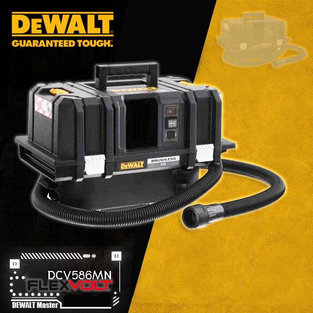 DEWALT เครื่องดูดฝุ่น ไร้สาย ดูดเปียก-แห้ง DCV586MN-XJ  54V. HEPA DUST EXTRACT (ตัวเปล่า) ของแท้ 100