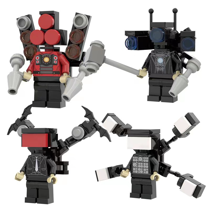 Moc Lego Skibidi Toilet Titan Monitor Minifigures บล็อกตัวต่อเลโก้ รูปคนตั้งเวลา TV เข้าได้กับเลโก้ ของเล่นเพื่อการศึกษา