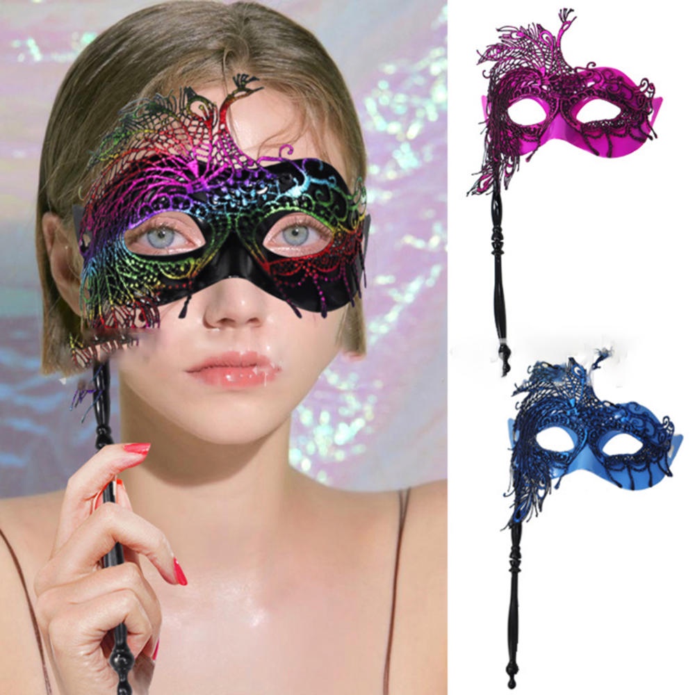 หน้ากาก Venetian Mardi Gras แบบมือถือ เหมาะกับปาร์ตี้ฮาโลวีน สําหรับผู้หญิง